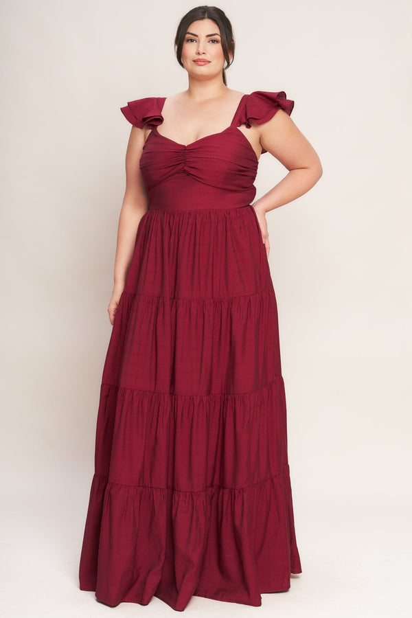 summer-milk-deep-red-woven-maxi-dress-1 Flying Tomato - Sophia's StyleDRESSES-1